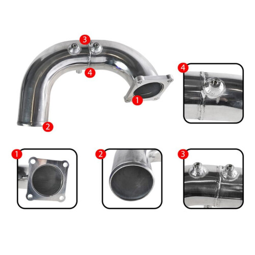 Car Modification 3 Inch Exhaust Pipe Kit Intake Pipe Kit for  5.9L 1994-1998 2
