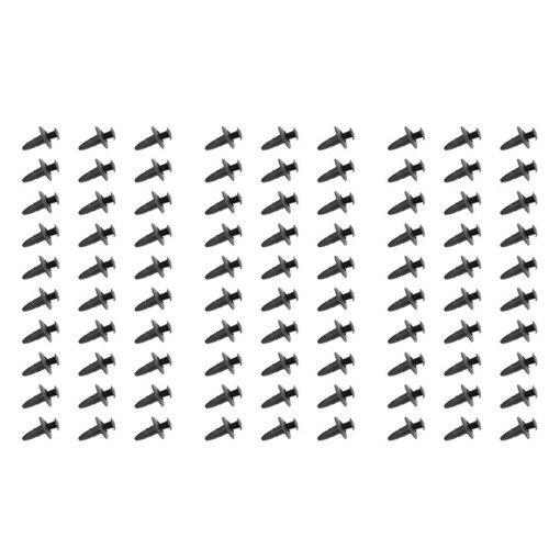 6mm Hole Dia Black Plastic Rivets Fastener  Bumper Push 90pcs