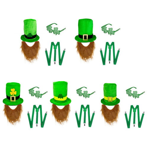 Patrick's Day-Zubehör, grüner Hut und Bart mit Gürtel und-Typ C 1