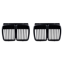 2X Front Grille Replacement for E30 3-Series M3 Front Hood Bumper Grill Matte Black 1982-1994