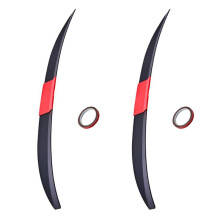 2X Universal Car Spoiler, Adjustable Rear Trunk Spoiler Lip Roof Tail Wing Accessories, Black+Red