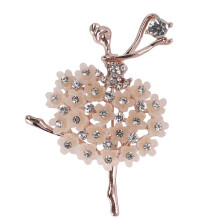 Ballet Angel Girl Cubic Rhinestone Decoration Brooch Pin for Sweater Coat