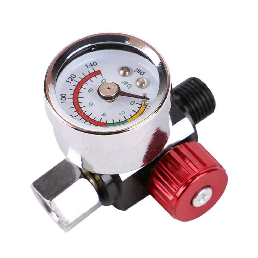 High-Flow Air Pressure Regulator With Instrument, 0-140 Psi Air Flow Control Regulating Valve Is Suitable For Air Tools 4711004305232
