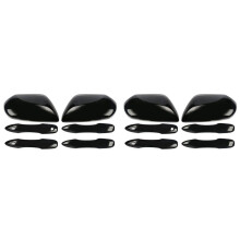 4x Side Door Mirror Caps + 8 Door Handle Covers Replace for Camry 2018 2019 2020 2021 2022 2023 (Black)