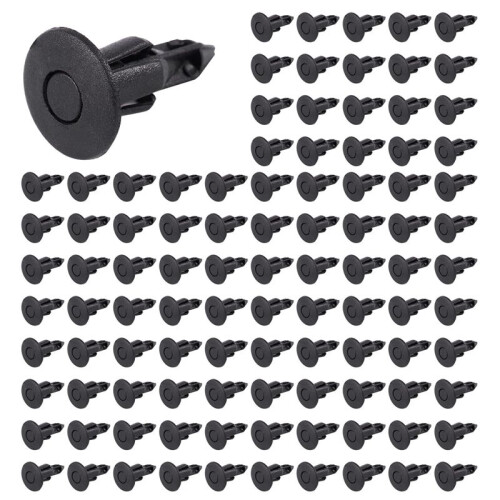 1000Pcs Car Molding Door  5mm Hole Plastic Rivets Fixing Black.