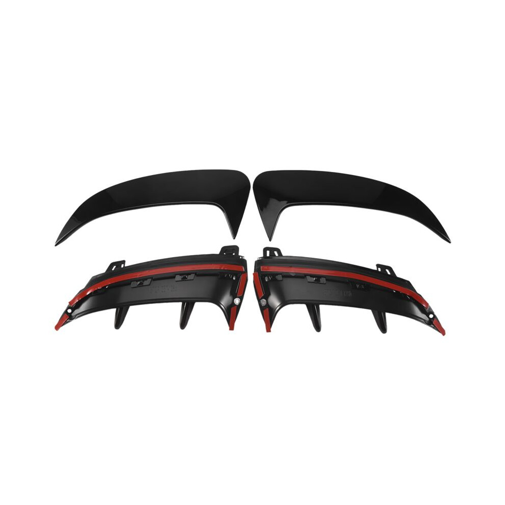 Glossy Rear Bumper Splitter Spoiler Rear Canard Air Vent Trim For A Class W177 A180 A200 A250 A45 2019+ Black 4714084883904