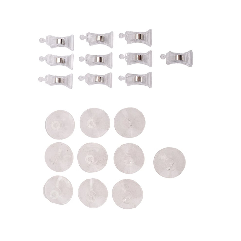 Tauoh 10Pcs Suction Cup Clips Transparent Sucker Clamp Bathroom Window Glass Suction Cup With Clip For Advertising Display