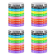 36 Pièces Jésus T'Aime Bracelets en Silicone Bracelets en Caoutchouc Colorés Bracelets en Silicone Chrétiens Jeunes Adultes