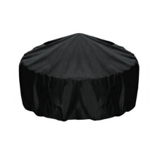 Fire Pit Cover Round 36 Inch Fire Pit Cover, Black, Windproof Drawstring and Waterproof Layer for 30-36 Inch Fire Pits