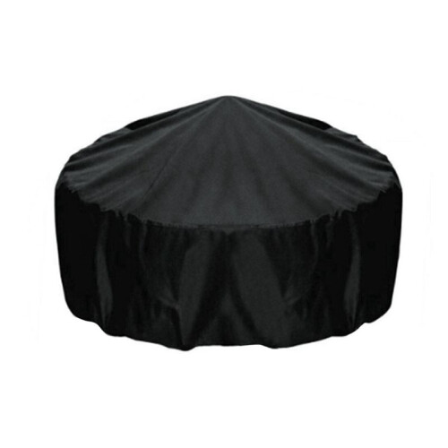 Fire Pit Cover Round 36 Inch Fire Pit Cover, Black, Windproof Drawstring and Waterproof Layer for 30-36 Inch Fire Pits