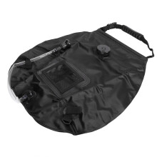 Sacco doccia solare da 20L con manico - Nero, 47x50cm, portatile per campeggio all'aperto