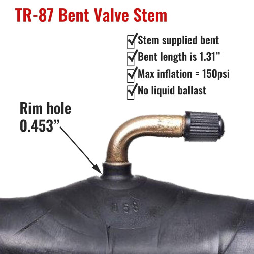 2PCS 3.50/4.00‑6 Rubber Inner Tubes with TR87 Bent Valve Stem 2