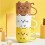 Tasse de lavage de dessin animé, chaton drôle, conception-Jaune 3