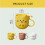 Tasse de lavage de dessin animé, chaton drôle, conception-Jaune 4