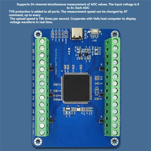 Sampling Module STM32F407ZET6 24-Channel 12Bit AD Sampling Module Data Acquisition Type-C Interface Module 1