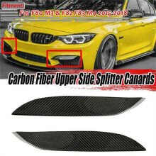 1 Paar Echte Carbonfaser-Frontstoßstangen-Seitensplitter für  M3 F80 F82 M4 F83 2015-2018 Canards Winglet Lip Spoiler Trim