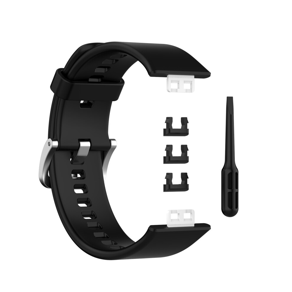 Photos - Watch Strap Silicone Watch Wristband  for Huawei Watch Fit  Black Black WBF-XYK0082-11D(TIA-B09/TIA-B19)
