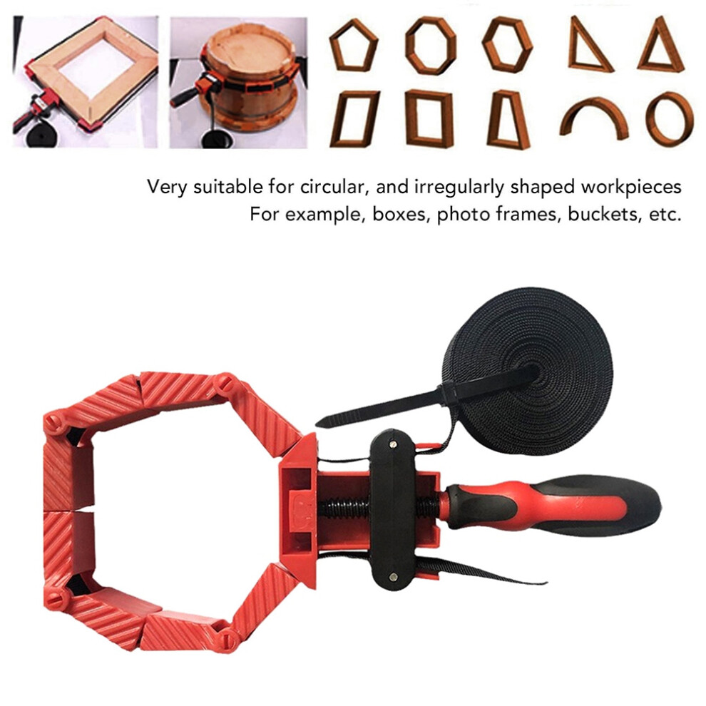 4M Belt Frame Clips Multifunction Blet Clamp Quick 35-305 Adjustable Band Clamp Polygonal Clip Angle Woodworking Tools 4713922653945