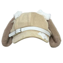 Gothic Beret Puppy Ear Painter Hat for Unisex-Earthy yellow