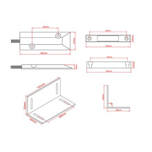 Heavy Duty Wired Alarm Garage Door Magnetic Contacts Sensor NC with Adjustable Bracket