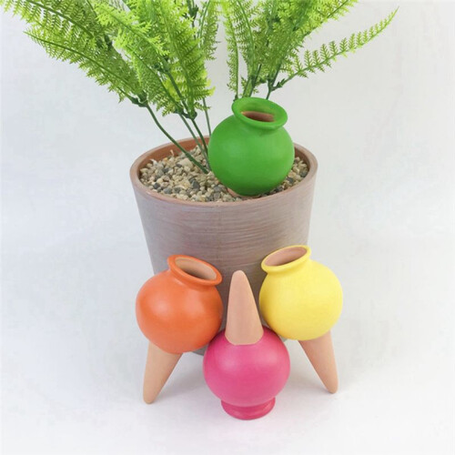 4 Pack Ceramic Automatic Plant Dripper Self-Watering Device for Home Balcony and Garden Multiple Colors 2