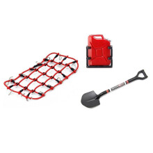 Universal 8 Piezas/Set Decoración Simulada Maleta Equipaje Red Pala para TRX4 SCX10 90046 1/10 RC Accesorios para Coche Rojo