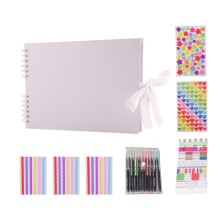 Scrapbook Album 80 Pages Hardcover Photo Album Memory-White