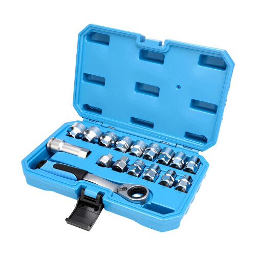12 Point Antislip Socket Spanner Covering 8mm To-17 piece set