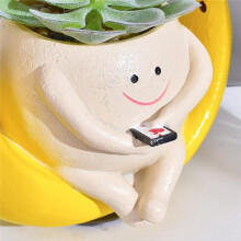 Swing Face Planter Kruka Hängande Smile Face Blomkruka i Harts för Pärlsträng Plant Live Indoor Outdoor Plants