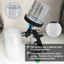 Master Paint System MPS Pistola A Spruzzo per Vernice Usa e Getta, Bicchieri e Sistema di Coperchi, Confezione da 50 Kit Formato 20 Once (600 Ml)