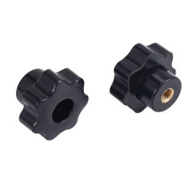 10PCS M6 Female Knob Screws M6 x 32mm Female Threaded Star  Clamping Knob Grip Black