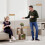 Homcom HOMCOM Side Table, Narrow End Table with Storage Shelves, Oak 9