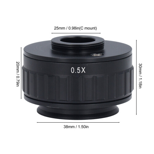 CTV Lens Adapter for Trinocular Stereo Microscope, C Mount, 0.5X 1