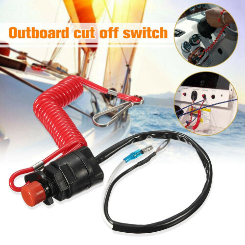 Boat Motor Emergency Kill Stop  for / Outboard Stop Kill  with Safety Tether Lanyard 1