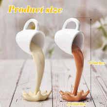 2 PièCes Tasses à Café Flottantes Accessoires de Bar à Café DrôLe Verser Renverser Tasses à Café Sculpture Art C