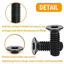 Lot de 16 Jeux de Rechange de Vis à Came MéTriques M 4 T-Nut Compatibles avec les SystèMes de Rails Standard, avec Vis FiletéEs