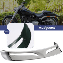 Motorcycle Chrome Rear Mud Flap Trailing Cover Mudguard Flare Trim Tip for 2007-2016 Flstf Softail