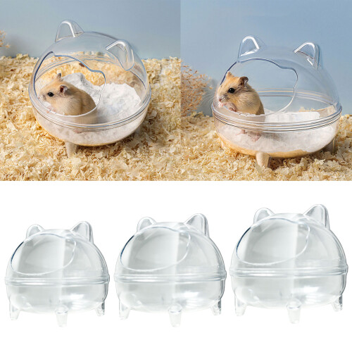 Transparent Hamster Sand Bath Sturdily Transparent Sand Bath-L 2