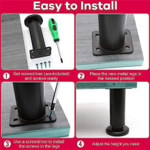 4Pcs Upgraded Metal Adjustable Furniture Legs 4.72-7.08 Inch,Replacement Legs for Bed Sofa Cabinet Couch Dresser Table B