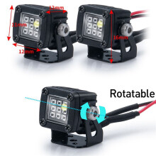 6X Modified Headlights Spotlights Car Top Lights Bumper Lights for AXIAL SCX10 TRX4 TRX6 1/10,D