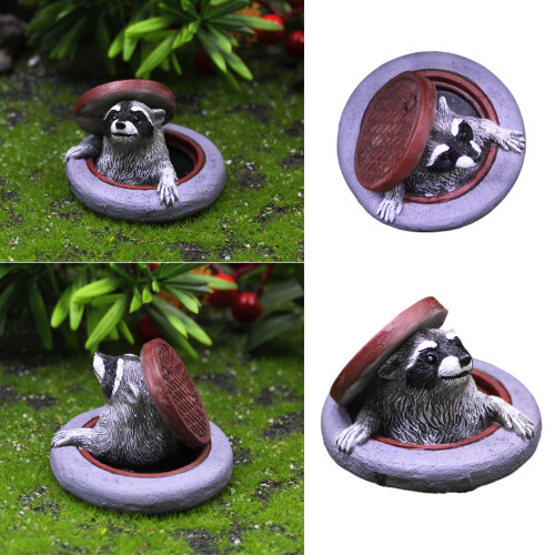 Decoratieve putdeksel wasberen standbeeld hars beeldje voor 1