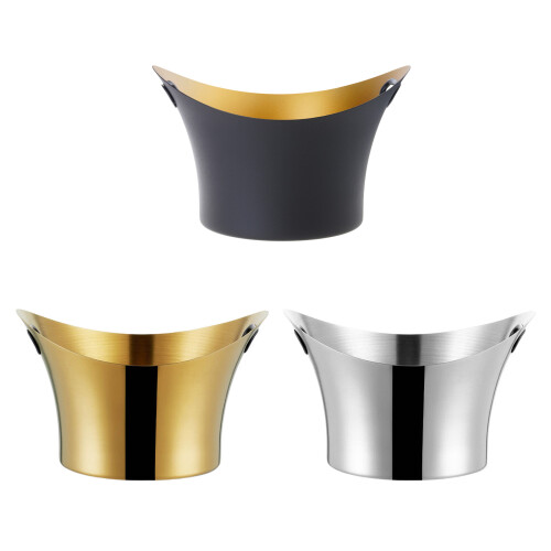 Large Capacity Stainless Ice Pail Ice Bucket for-Silver 1