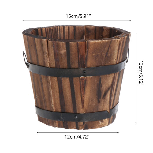 Wood Barrels Planter Planter Pots Decorations-small 2