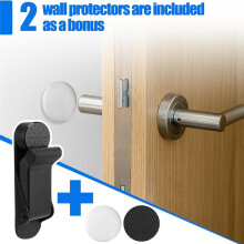 No-Drill for Bottom of Door, Kickdown Rubber Foot Door Holder to Keep Door Open, with Wall and Floor Protector