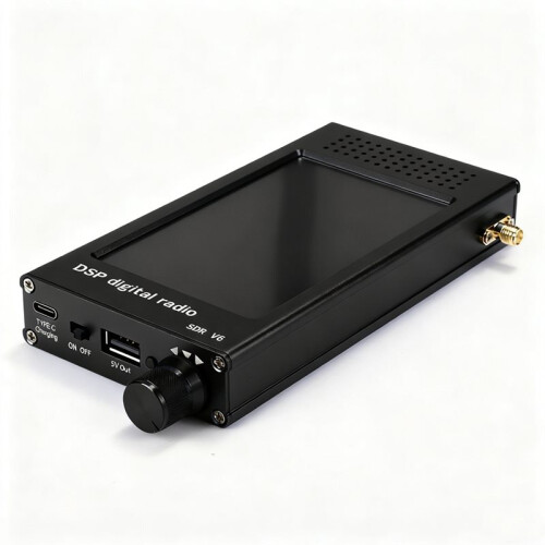 Rádio SDR V6 DSP Digital de Ondas Curtas MW SSB CW HAM com Receptor de Rádio de Banda Completa e Tela IPS de 4,3 Polegadas