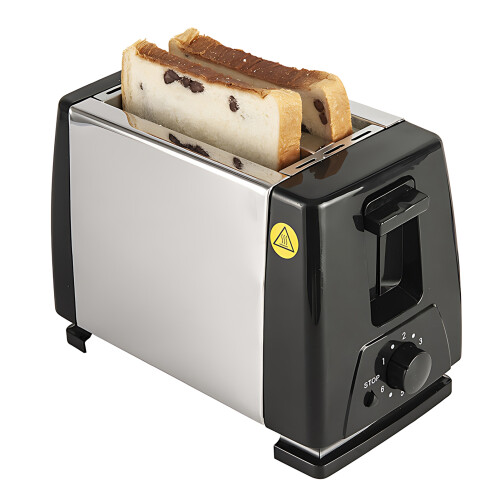 Stainless Steel 2 Slice Toaster with 6 Temp Settings, Compact 19.5cm 2