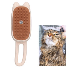 Pet Steam Brush for Shedding & Bathing, Beige, 19.5x6.5x4.5cm