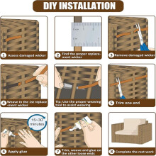 Material de Reparación de Mimbre, Ratán Sintético Plano, Material de Tejido, Ratán Plástico para Reparación de Tejidos, Sillas, Mesas, Cestas de