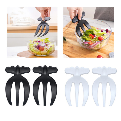 4Pcs Plastic Salad Claws Salad Serving Utensils for-Black 2