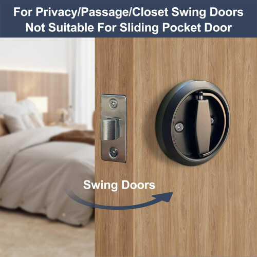 Adjustable Flat Entry Knob Steel Turn Handle Works In Standard 1